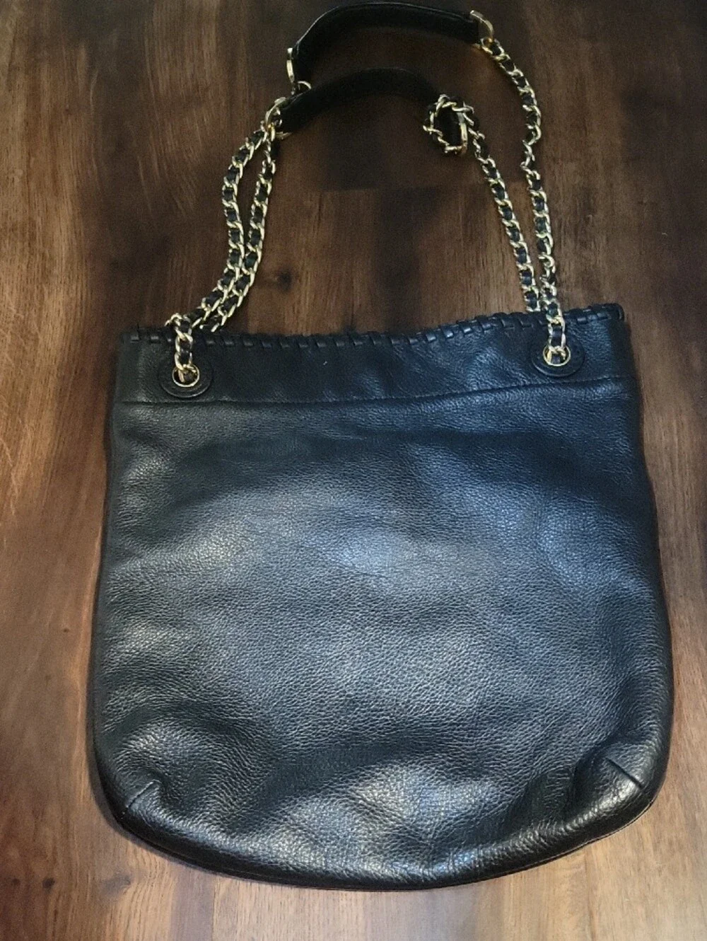 Tory Burch Black Leather Chain-Strap Shoulder Tote